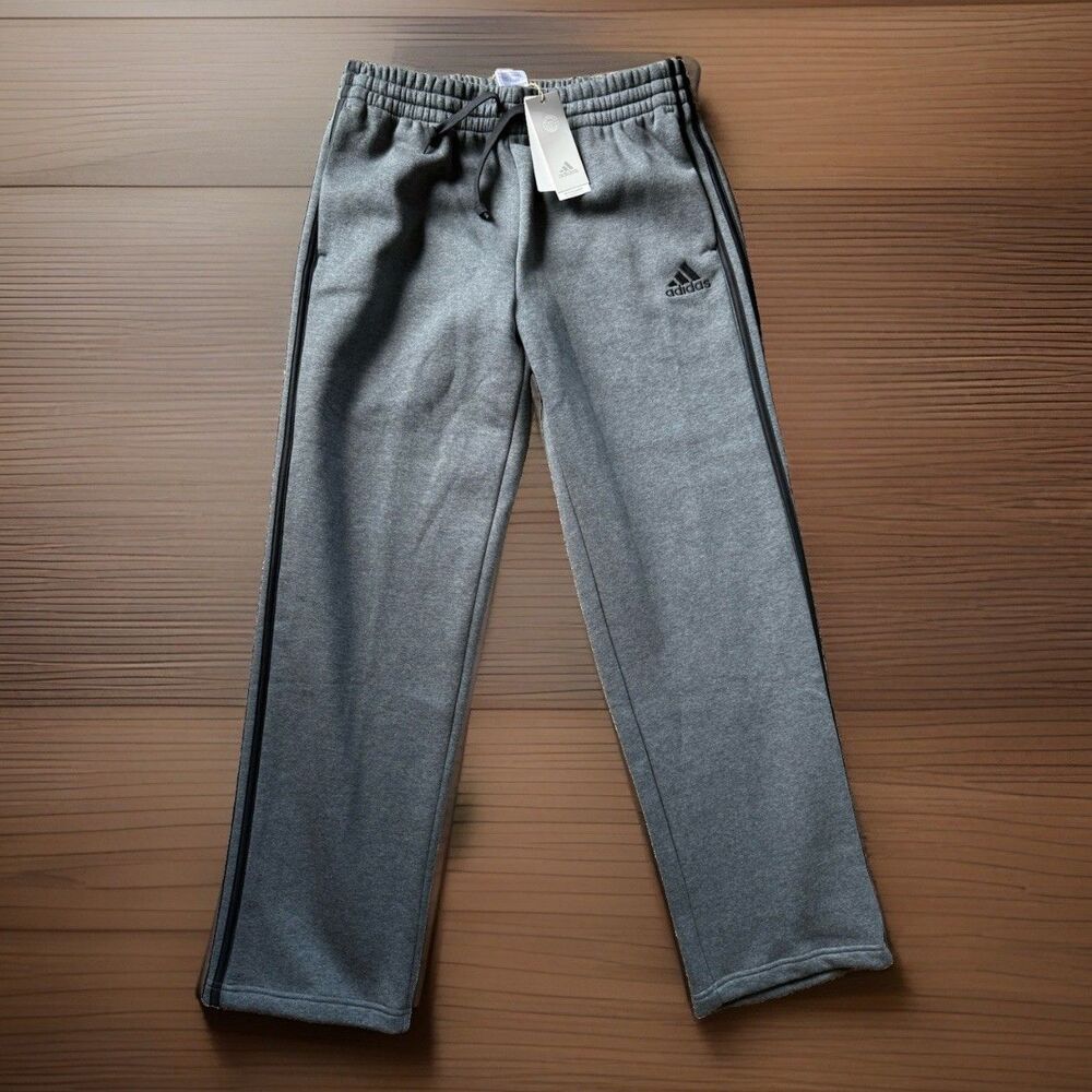 🔥 NEW- Adidas Men's Large Open Hem Fleece Pants With Tags Sweatpants